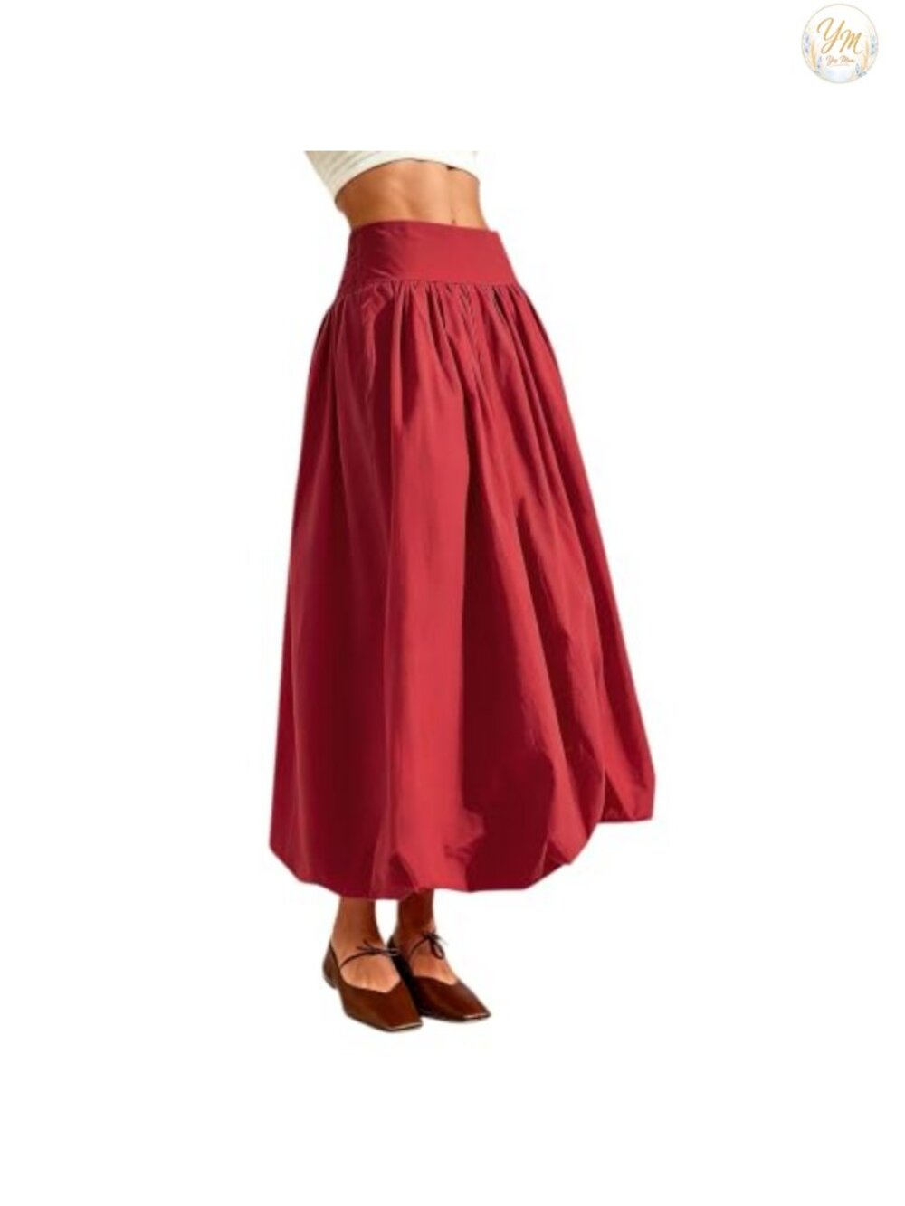 Women Y2k Bubble Maxi Skirt Low Elastic Waist A Line Long Skirt Summer Ruffle